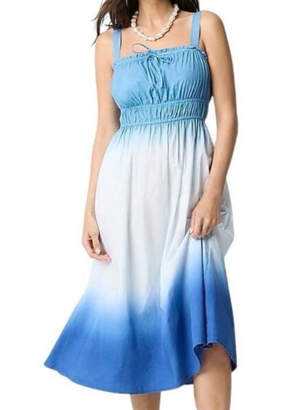 NWT J.CREW Blue Ombre Sundress - Sleeveless Smocked Waist
